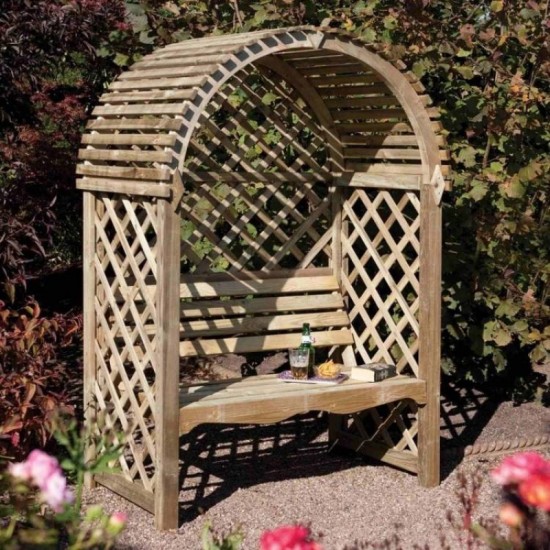 Victoria Arbour - Shaded Outdoor Seating - Natural Timber