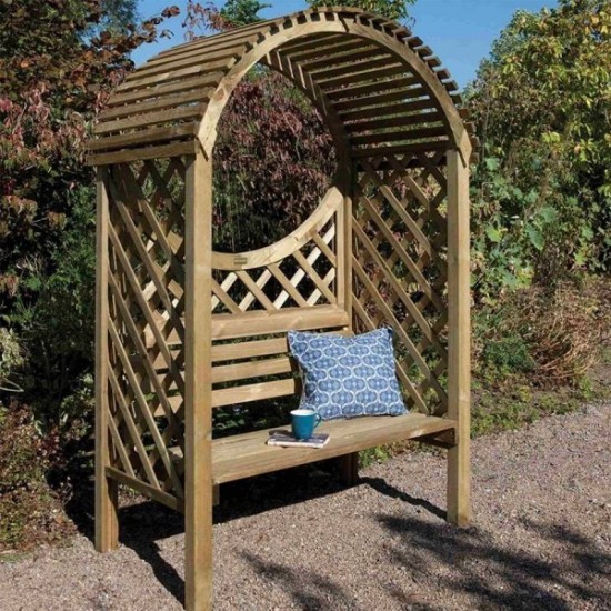 Keswick Arbour - Shaded Outdoor Seating - Natural Timber