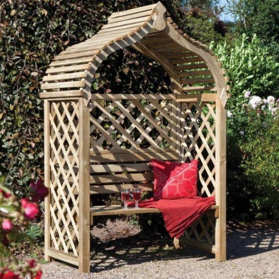 Jaipur Arbour - Shaded Outdoor Seating - Natural Timber