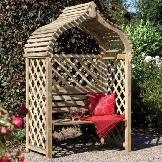 Jaipur Arbour - Shaded Outdoor Seating - Natural Timber