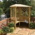 Balmoral Arbour Sheltered Corner Seating - Natural Timber