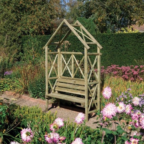 Rustic Seat - Natural Timber Arch