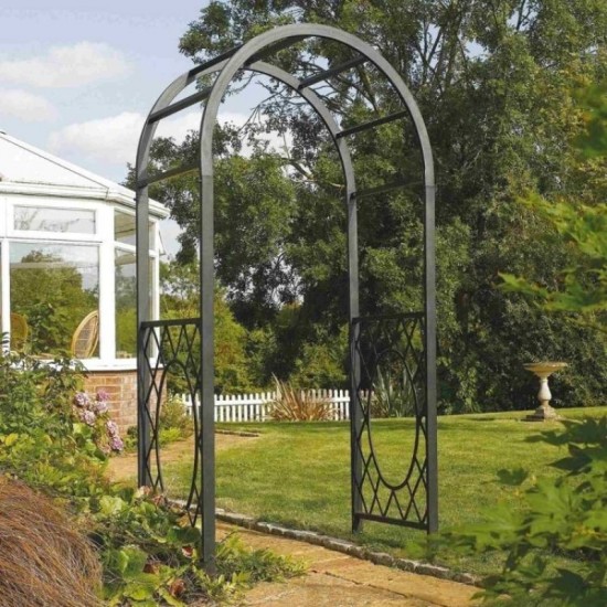 Wrenbury Gunmetal Grey Round Top Arch Garden Furniture
