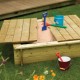 Kids Sandpit with Lid - Natural Timber