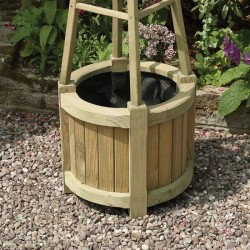 Marberry Obelisk Planter - Natural Timber