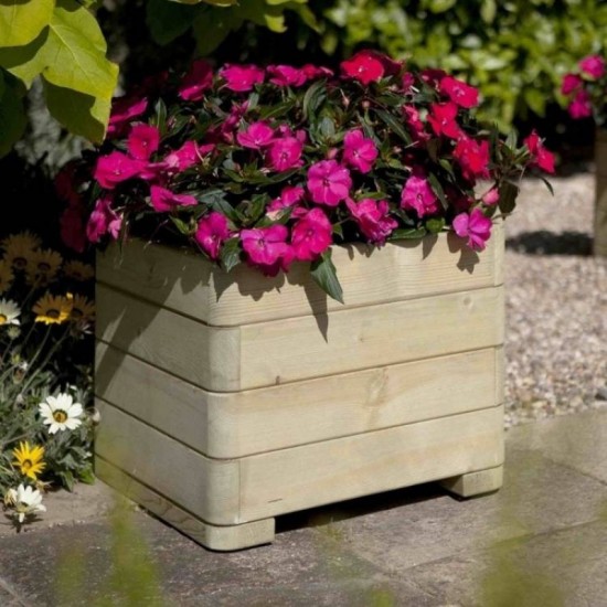 Marberry Square Planter - Natural Timber