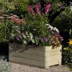 Marberry Rectangular Planter - Natural Timber