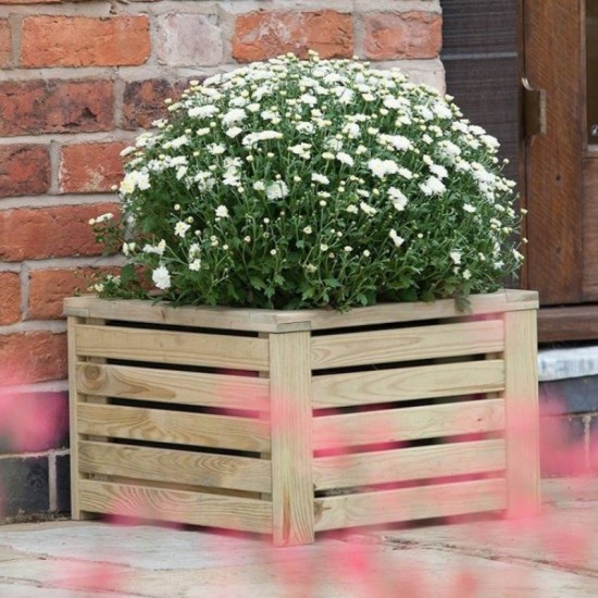 Pressure Treated - Square Planter - Natural Timber