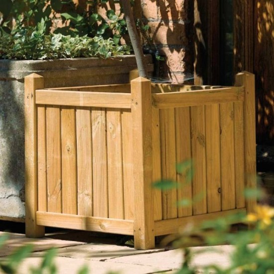 Pressure Treated - Square Planter - Natural Timber
