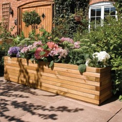 Large 1.8m Patio Planter - Natural Timber