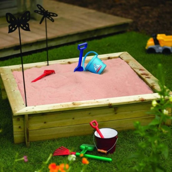 Raised 233L Bed/Sandpit - Natural Timber