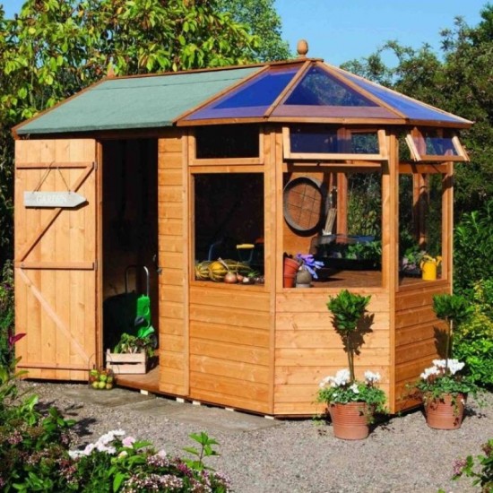Standard Potting Storage Shed - Dipped Honey Brown